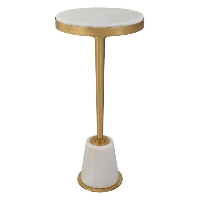 Uttermost  Edifice White Marble Drink Table 1