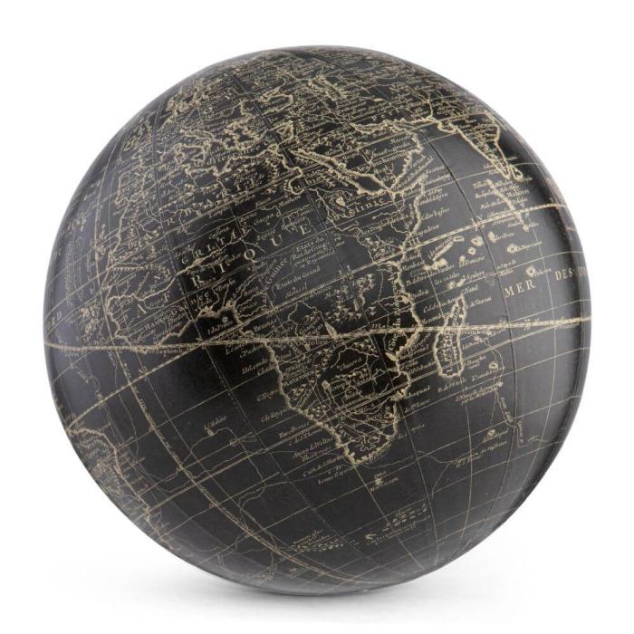 Vaugondy Black World Globe 18cm 1