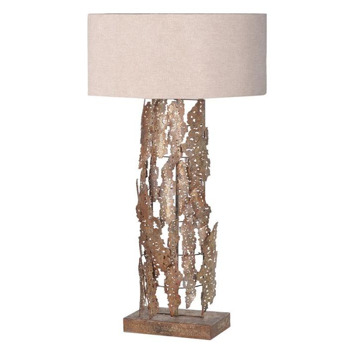 Pavilion Chic Gold Lamp Portia with Beige Shade 1