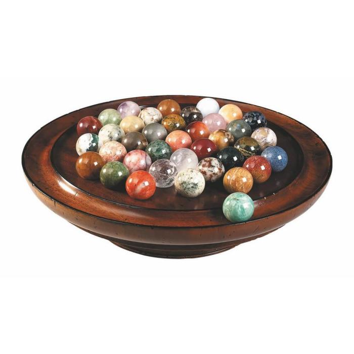 Authentic Models Semi-Precious Solitaire Game with Marbles 1