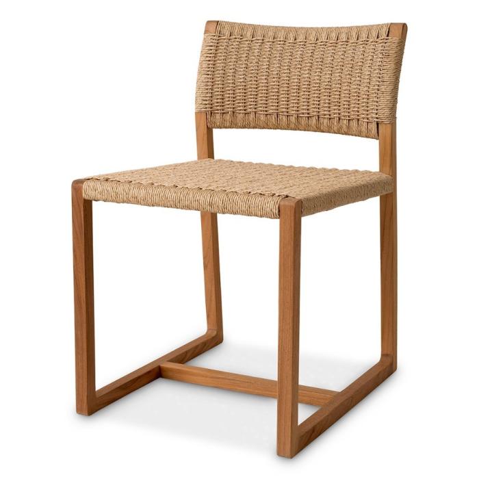 Eichholtz Griffin Outdoor Dining Chair in Teak/Weave 1