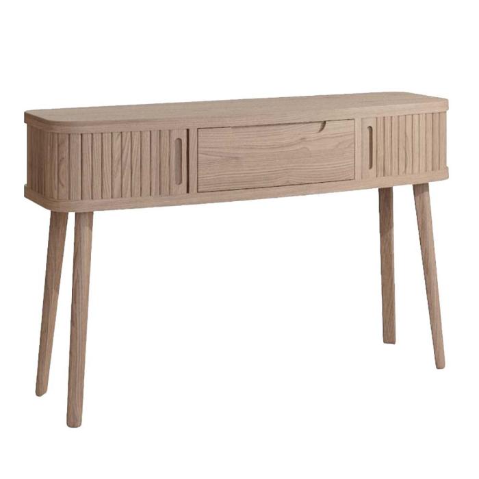 Tambour Wood Console Table with Storage 1