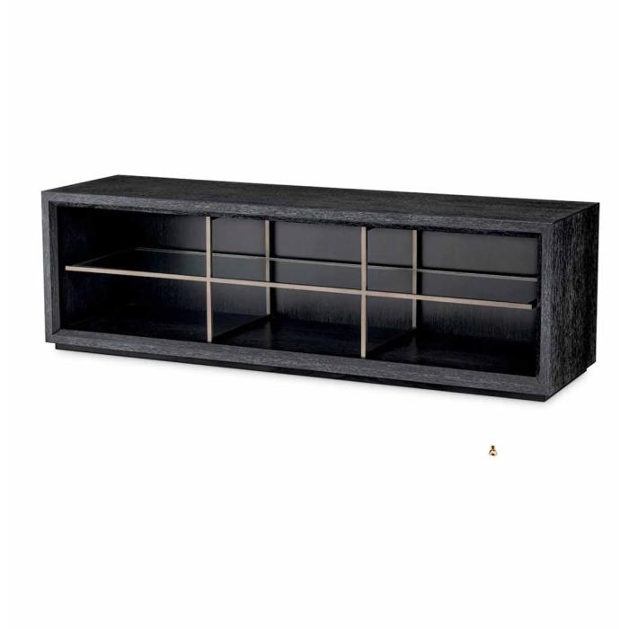 Eichholtz TV Cabinet Hennessey Charcoal Grey Oak Veneer | Small 1