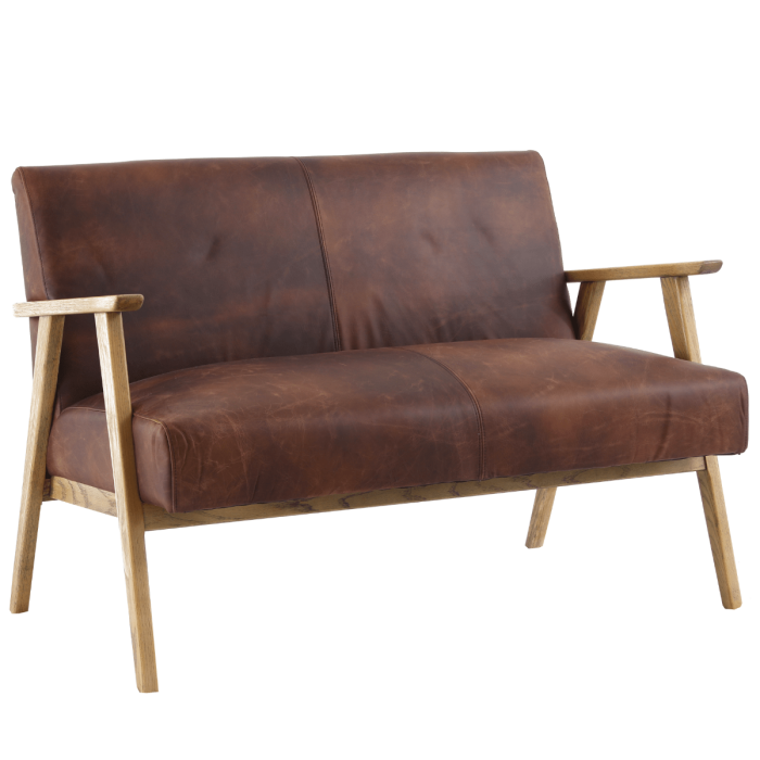 Pavilion Chic Hereford 2 Seater Sofa in Brown Leather 1