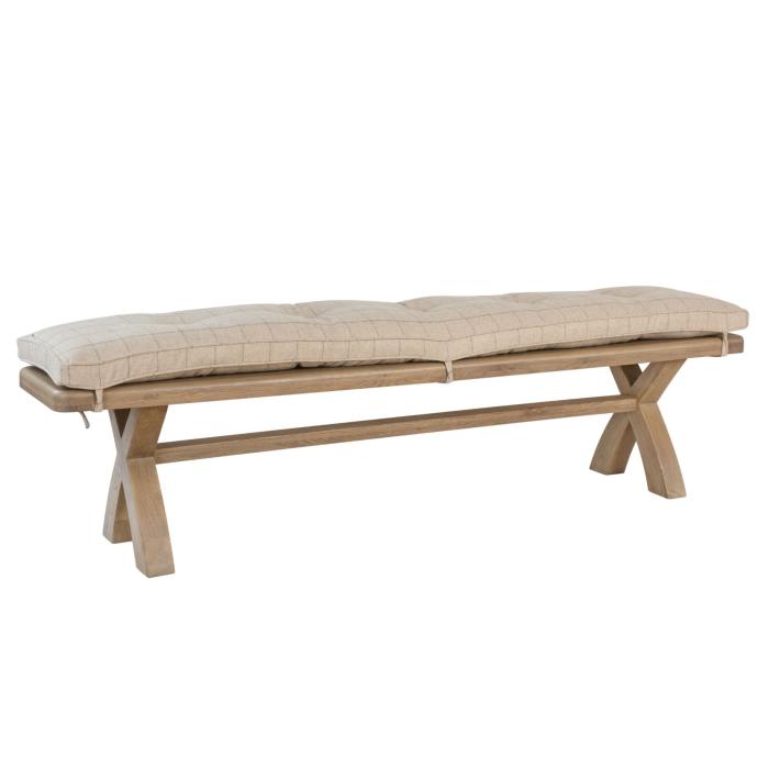 2m Cushion for Rustic Bench in Natural Check 1