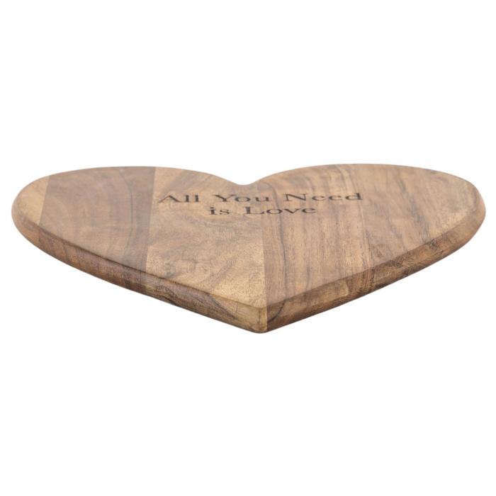 All You Need is Love Wooden Heart Shaped Chopping Board 1