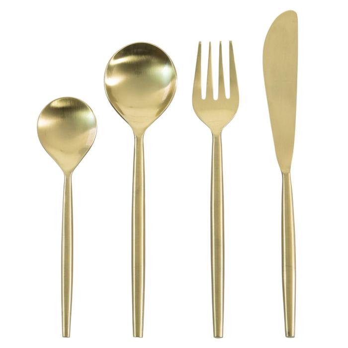 Luxe Matt Gold Cutlery Set x16 1