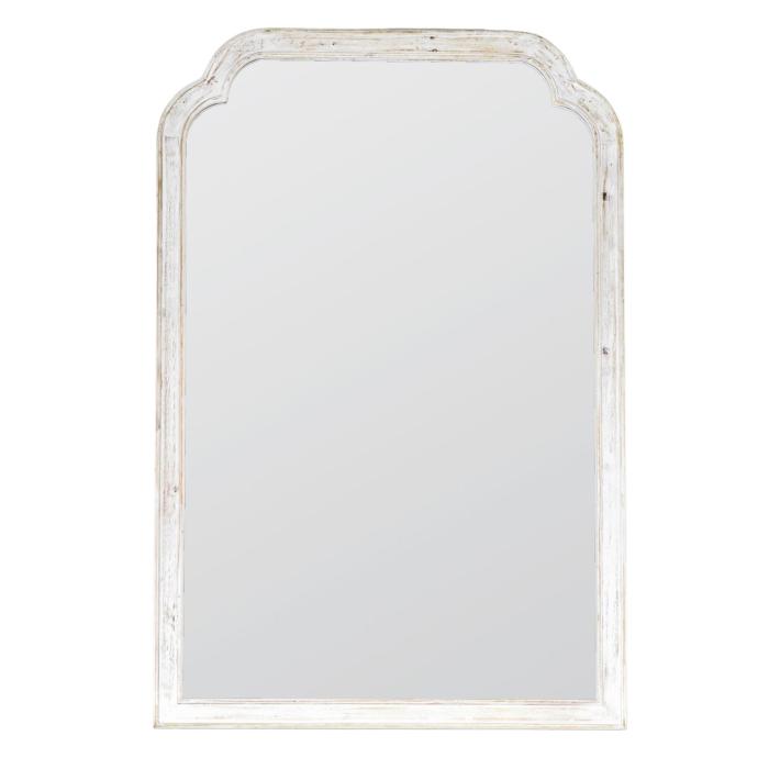 Alexander Distressed White Wooden Mirror 1