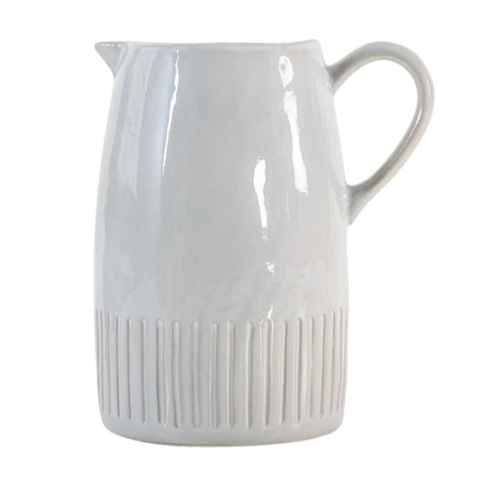 Agatha White Porcelain Ridged Jug 1