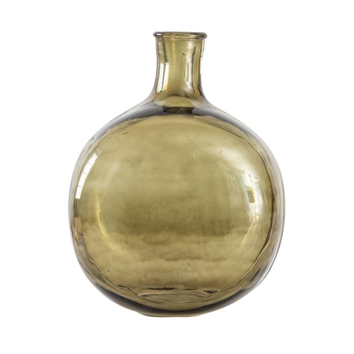Kamari Green Glass Bottle Vase Medium 1