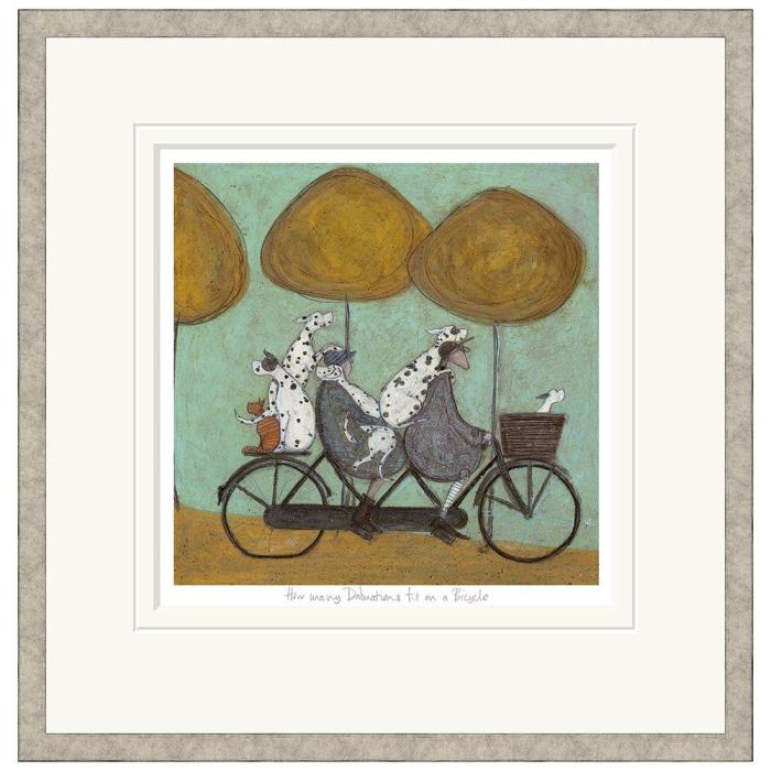 Pavilion Art How Many Dalmations Fit On A Bicycle? by Sam Toft - Limited Edition Framed Print 1