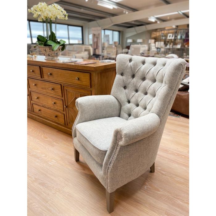 Vintage Sofa Company Hexham Harris Tweed Armchair in Grey Sterling Cragg 1