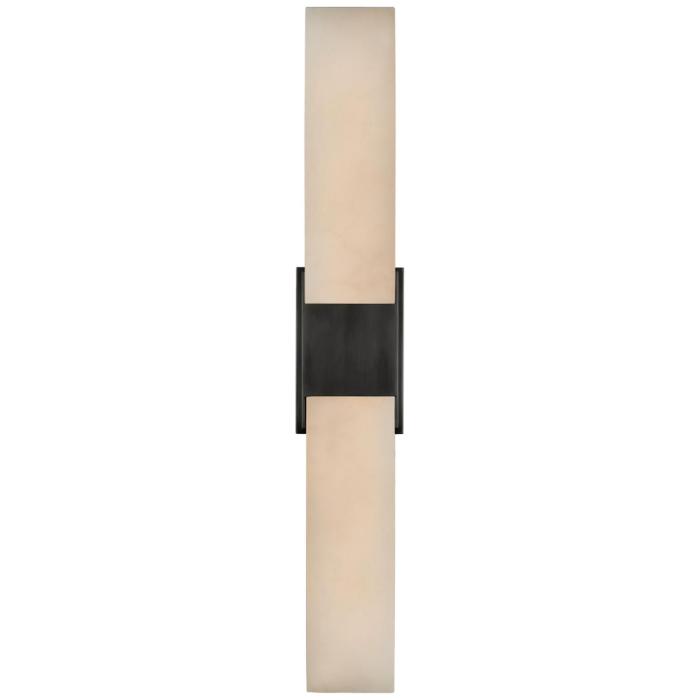 Visual Comfort Covet Double Box Sconce in Bronze with Alabaster 1