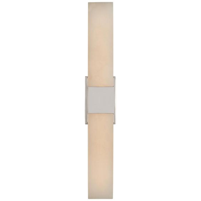 Visual Comfort Covet Double Box Sconce in Polished Nickel with Alabaster 1