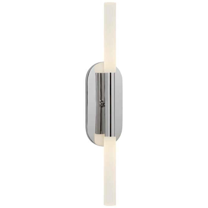 Visual Comfort Rousseau Medium Vanity Sconce in Polished Nickel with Etched Crystal 1
