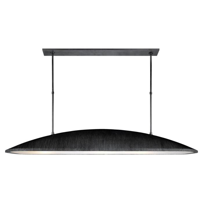 Visual Comfort Utopia Large Linear Pendant in Aged Iron with Frosted Acrylic 1