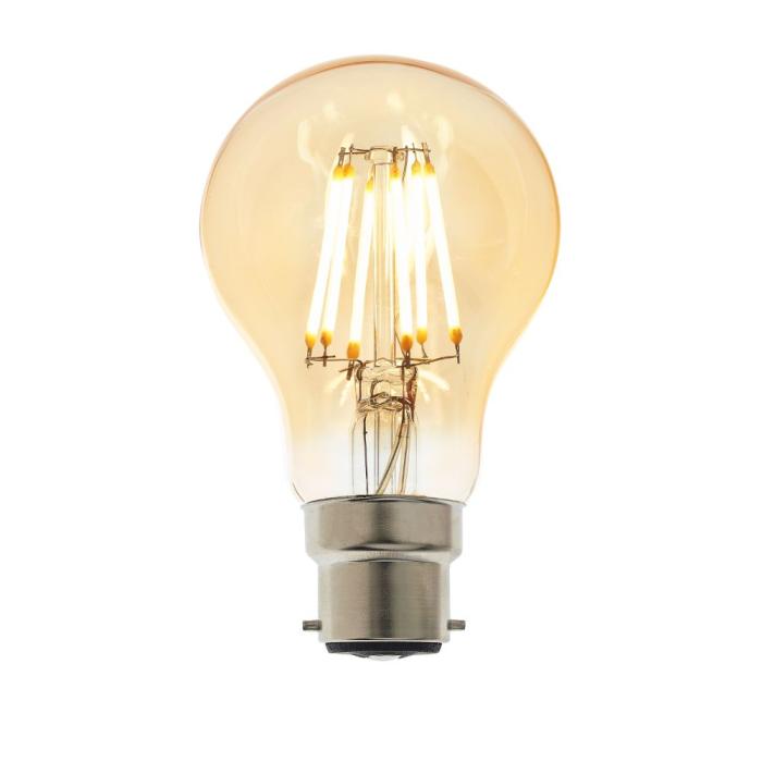 B22 LED Filament GLS Bulb Amber 1