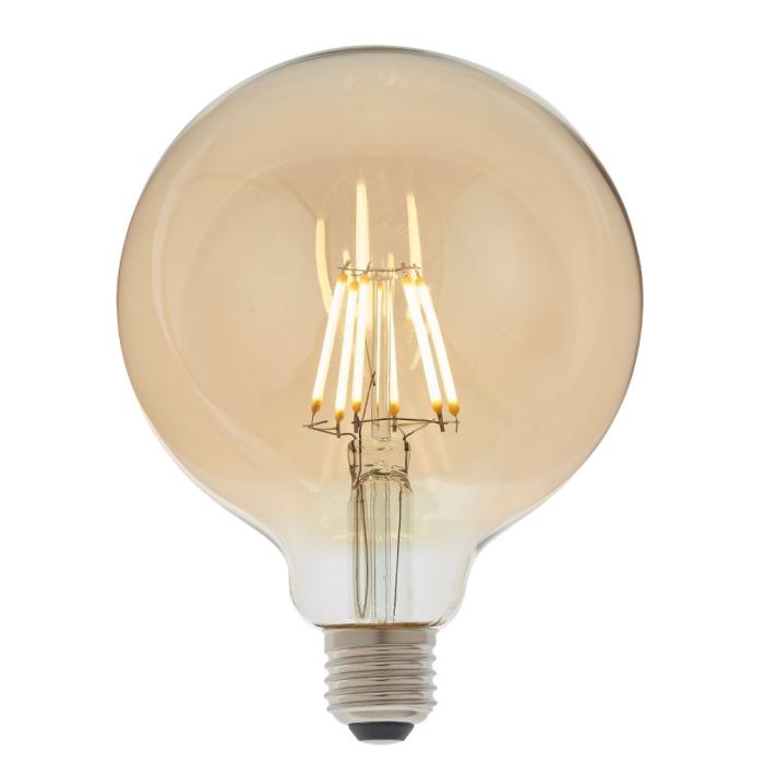 E27 LED Filament Medium Globe Bulb Amber 1
