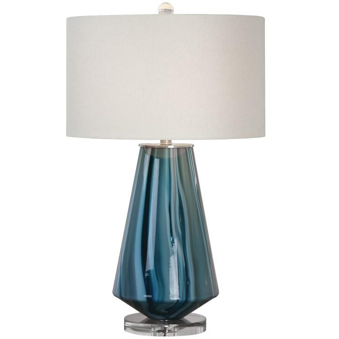Uttermost  Pescara Teal-Gray Glass Lamp 1