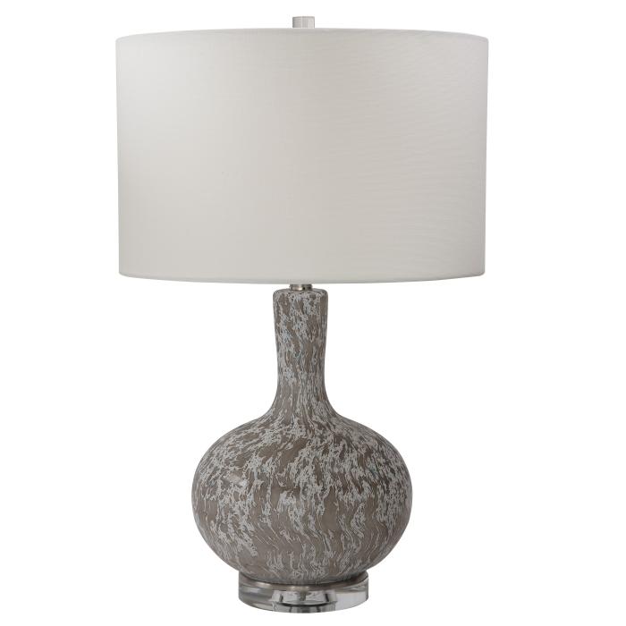 Uttermost  Turbulence Distressed White Table Lamp 1