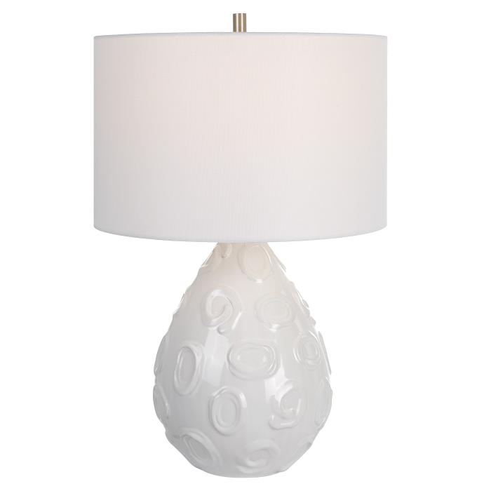 Uttermost  Loop White Glaze Table Lamp 1