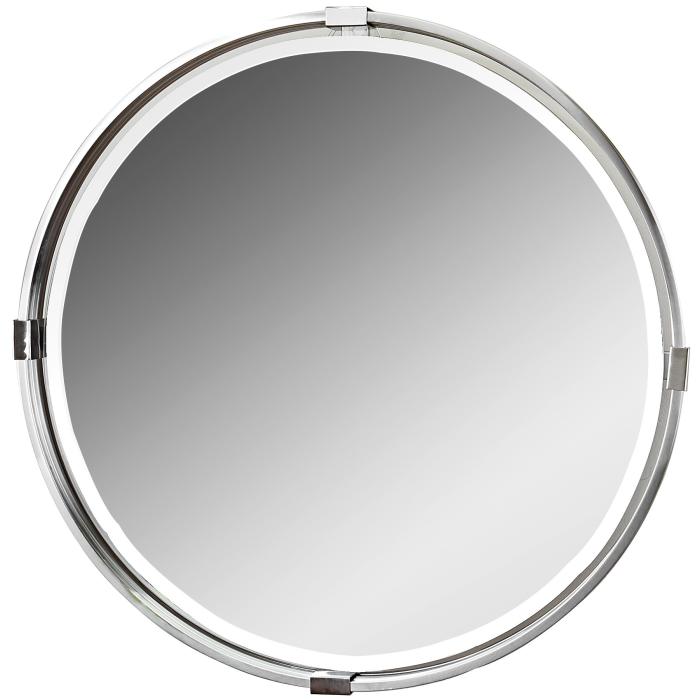 Uttermost  Tazlina Brushed Nickel Round Mirror 1