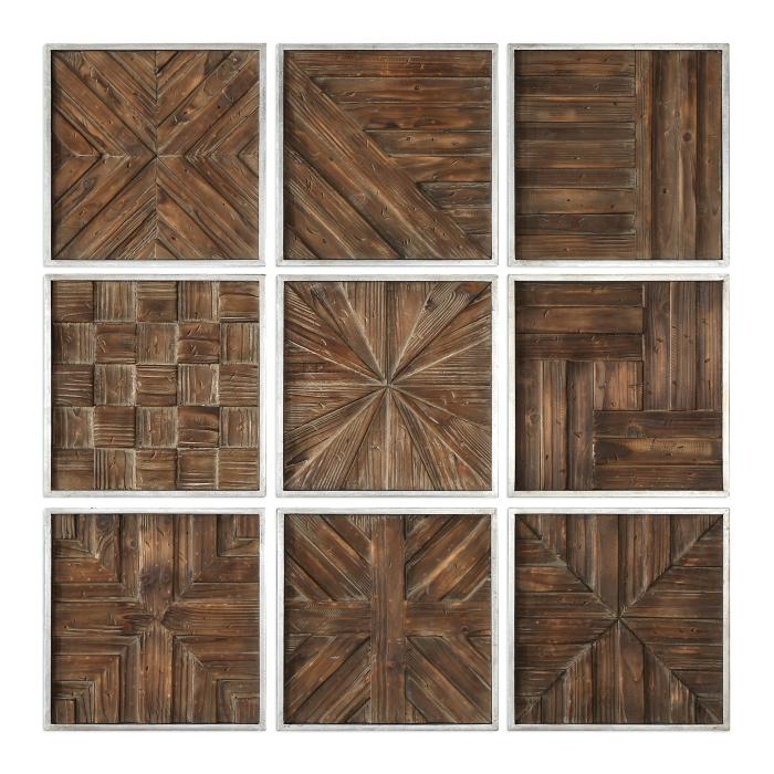Uttermost  Bryndle Rustic Wooden Squares S/9 1
