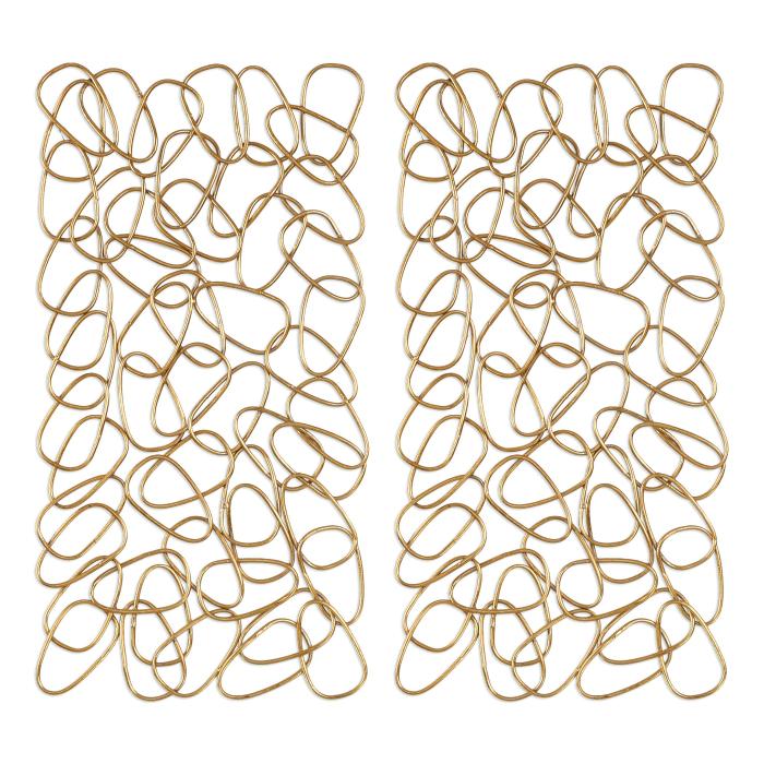 Uttermost  In The Loop Gold Wall Art S/2 1