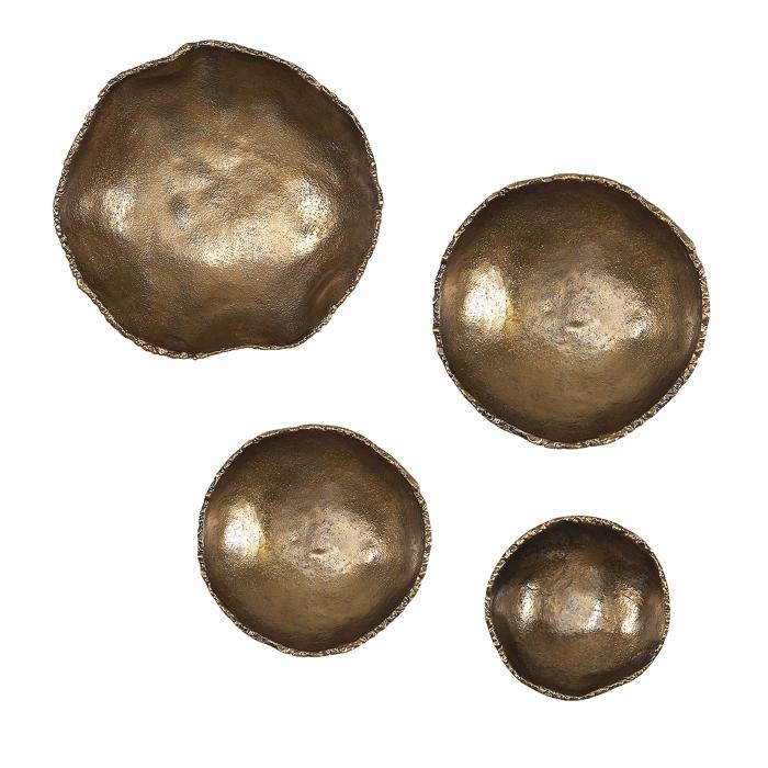 Uttermost  Lucky Coins Brass Wall Bowls, S/4 1