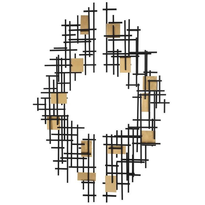Uttermost  Reflection Metal Grid Wall Decor, S/2 1
