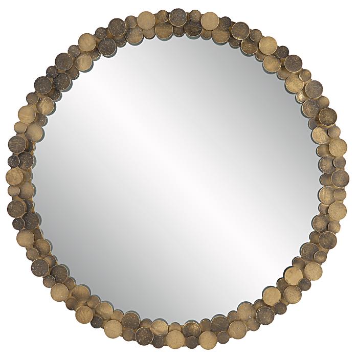 Uttermost  Dinar Round Aged Gold Mirror 1