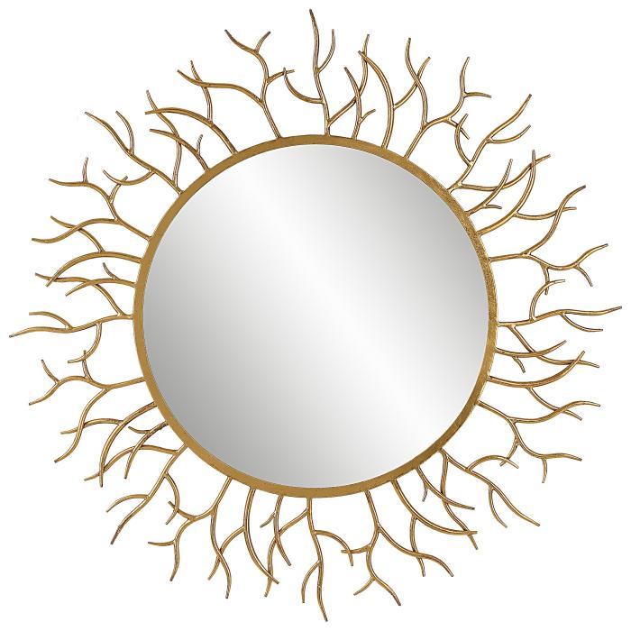 Uttermost  Into The Woods Gold Round Mirror 1