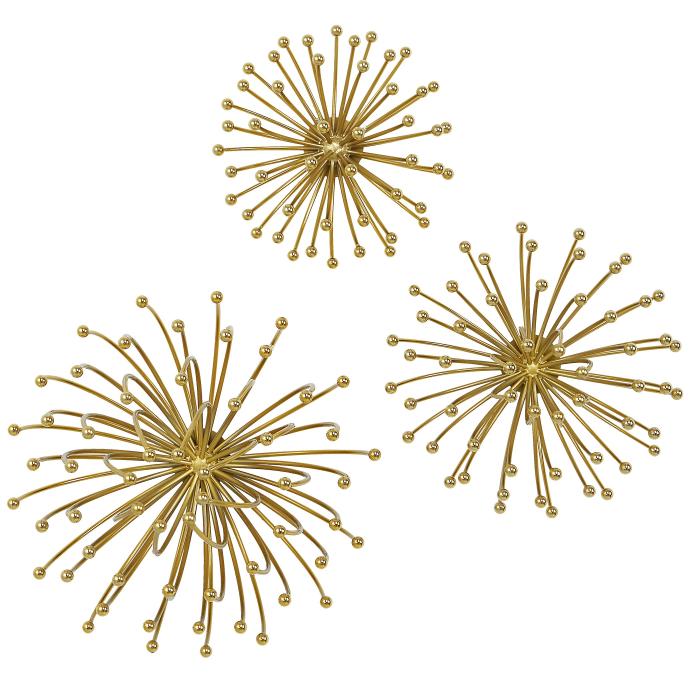 Uttermost  Aga Gold Metal Wall Decor, S/3 1