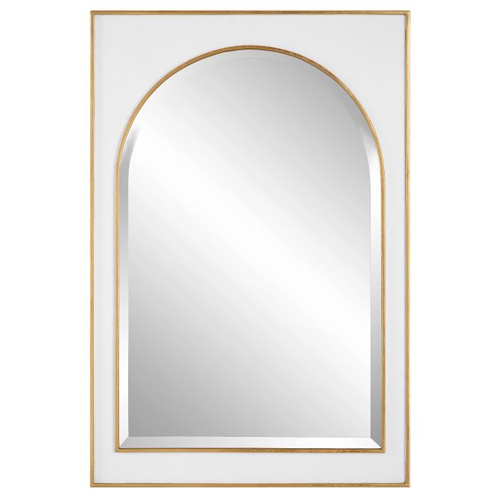 Uttermost  Crisanta Gloss White Arch Mirror 1