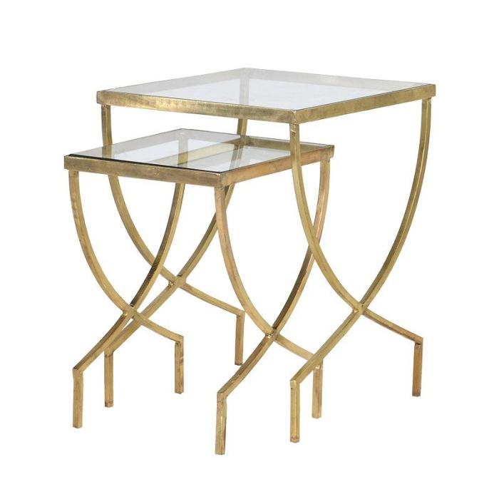 Magdalen Gold & Glass Nest of Tables 1