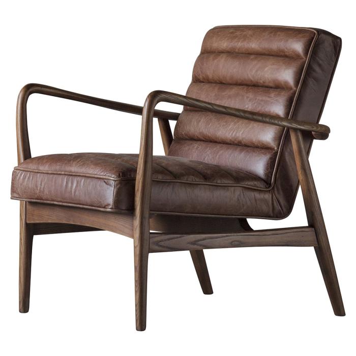 Pavilion Chic Occasional Chair York in Brown Leather 1