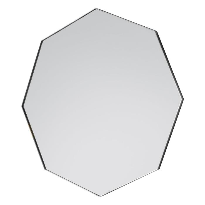 Pavilion Chic Octagon Wall Mirror Sane with Silver Frame 2