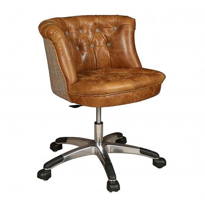 Austin Buttoned Tweed Office Chair 1