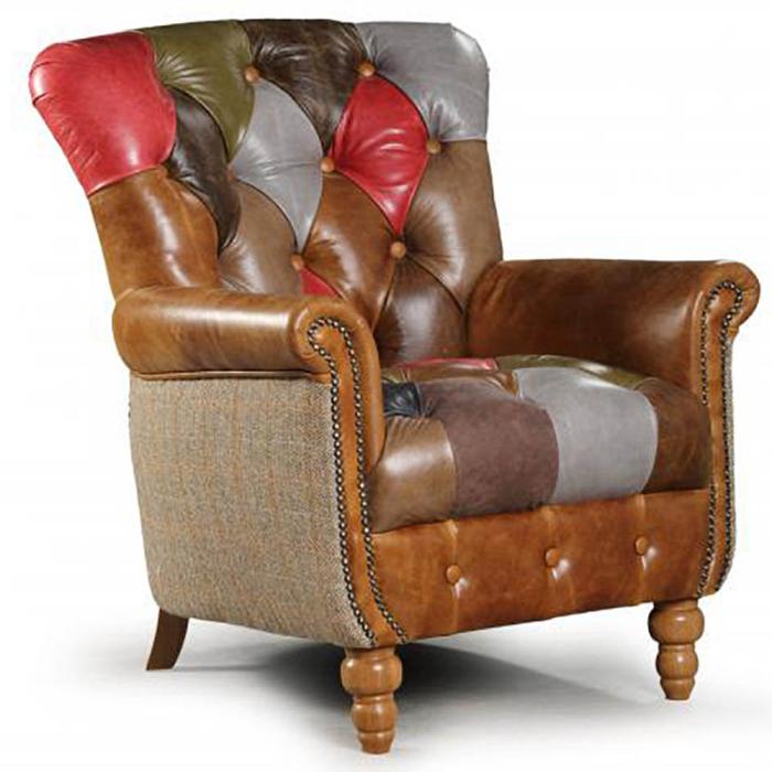 Vintage Sofa Company Alderley Leather Patchwork Chair 1