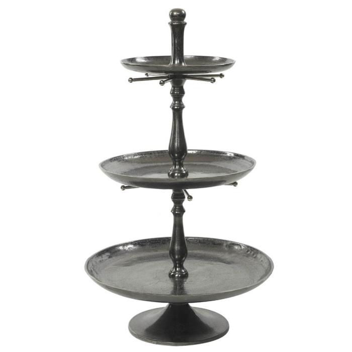 Parlane Cake Stand Style Shelving 3 Tier Black Height 92cm 1