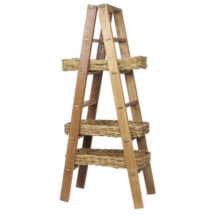 Parlane Ladder W/3 Willow Baskets Height 183cm 1