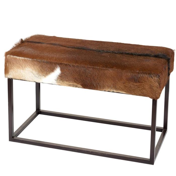 Goat Hide Bench Stool 1