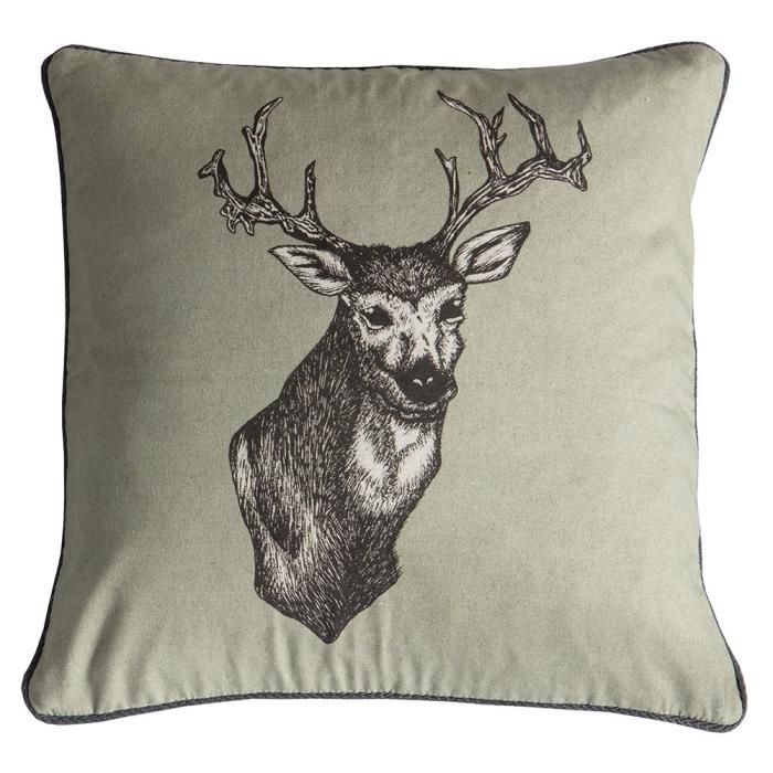 Pavilion Chic Cushion Stag Stanley in Sage Green 1