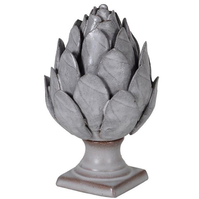 Decorative Grey Ceramic Artichoke Head 1