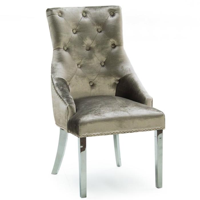 Clearance Pavilion Chic Belvedere Knockerback Dining Chair in Champagne 1