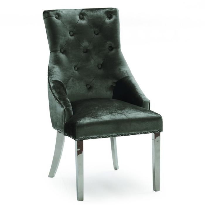 Clearance Pavilion Chic Belvedere Knockerback Dining Chair in Charcoal 1