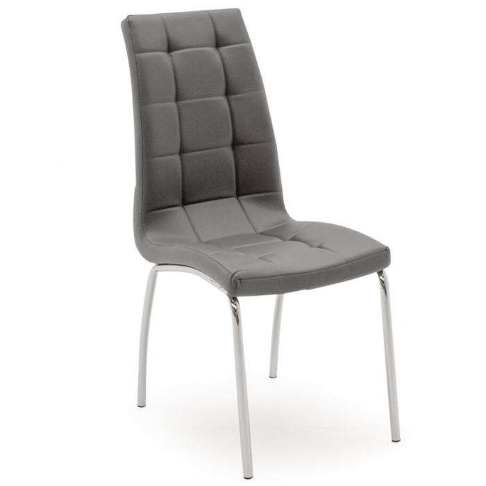 Pavilion Chic Nina Dining Chair in Grey Faux Leather 1