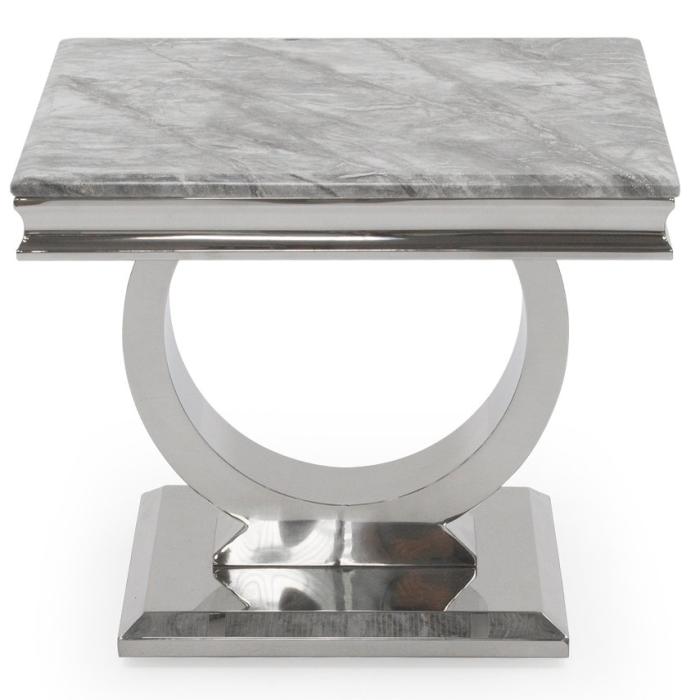 Pavilion Chic Ely Side Table in Grey Marble 1