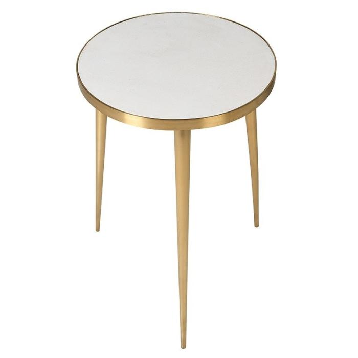 Pavilion Chic Side Table Cullen with Concrete Top White 2