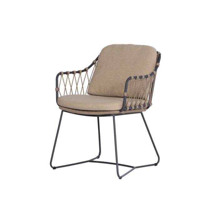 4 Seasons Outdoor Prego Outdoor Dining Chair Anthracite | Taupe 1